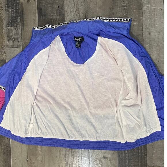 Cabazon Vintage 80s Windbreaker Lined Women's Size M Purple Pink - Picture 10 of 13